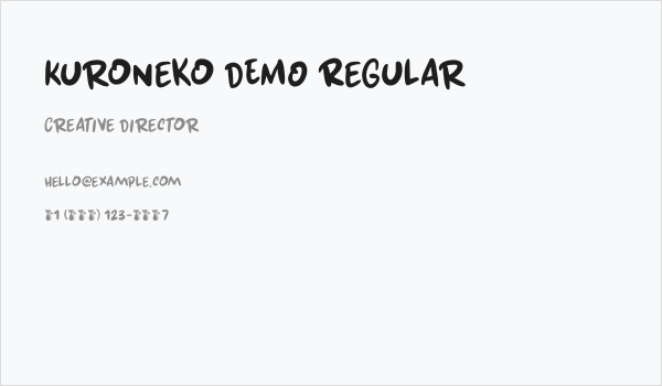 Kuroneko DEMO Regular Business Card
