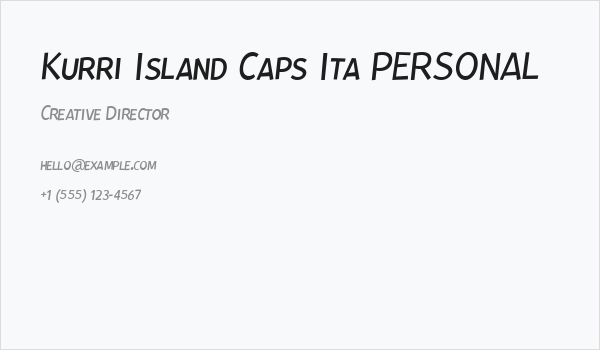 Kurri Island Caps Ita PERSONAL  Business Card