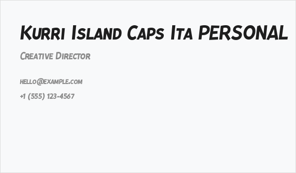 Kurri Island Caps Ita PERSONAL Business Card