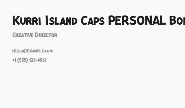 Kurri Island Caps PERSONAL Bold Business Card