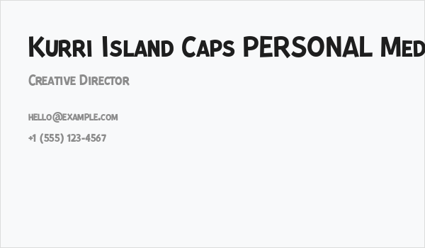 Kurri Island Caps PERSONAL Med Business Card