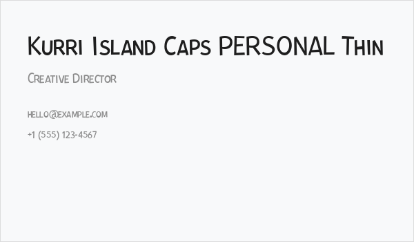Kurri Island Caps PERSONAL Thin Business Card