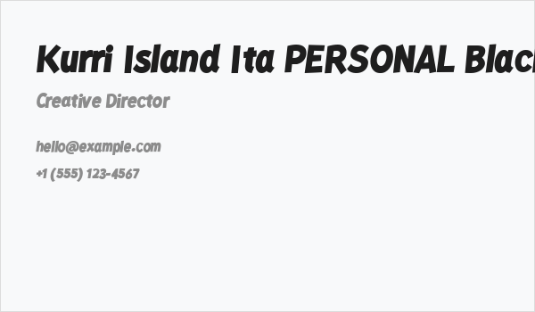 Kurri Island Ita PERSONAL Black Business Card