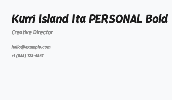 Kurri Island Ita PERSONAL Bold Business Card