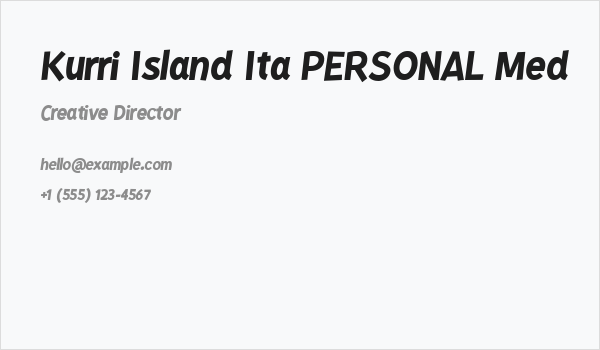 Kurri Island Ita PERSONAL Med Business Card