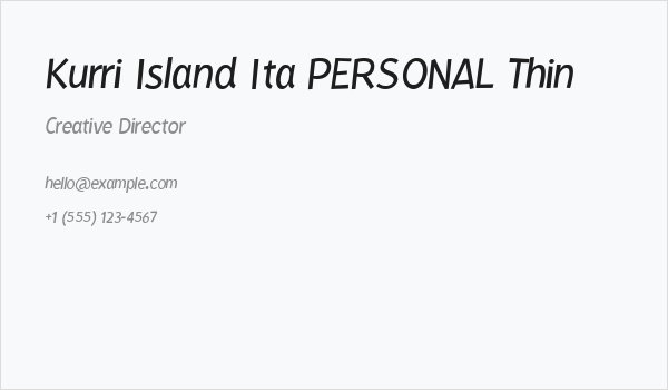 Kurri Island Ita PERSONAL Thin Business Card