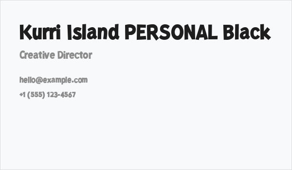 Kurri Island PERSONAL Black Business Card