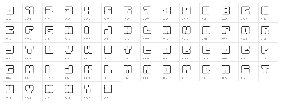 Kurvenreicher-Regular Character Map