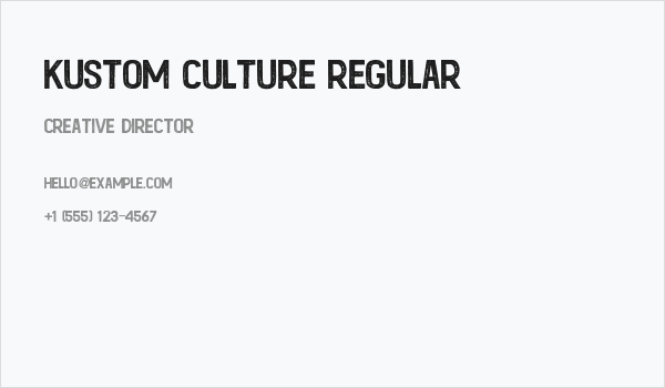 Kustom Culture Regular Business Card