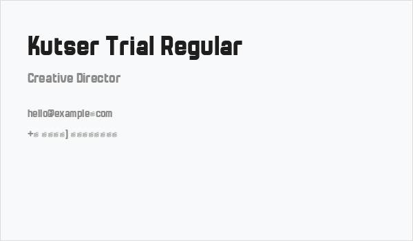 Kutser Trial Regular Business Card