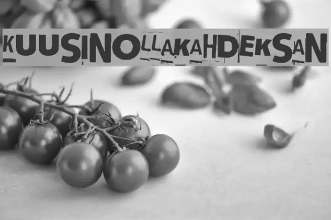 Kuusinollakahdeksan Schriftart examples