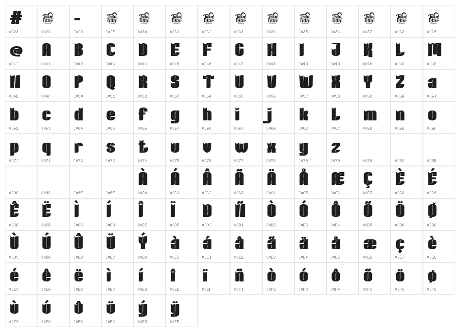 Kuximen Heavy Character Map