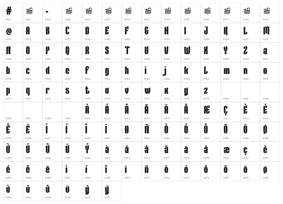 Kuximen Regular Character Map