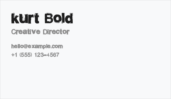 kurt Bold Business Card