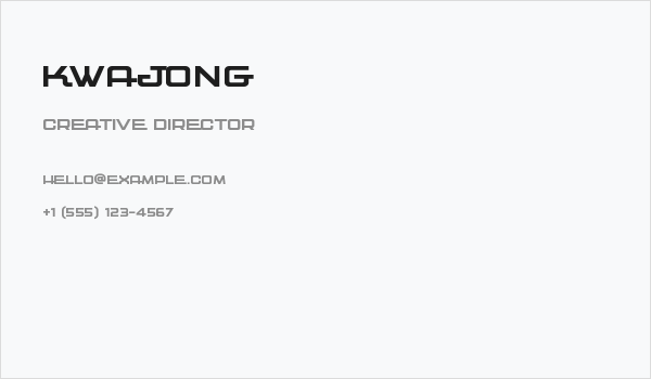 Kwajong Business Card
