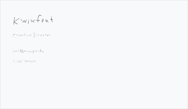 Kwikfont Business Card