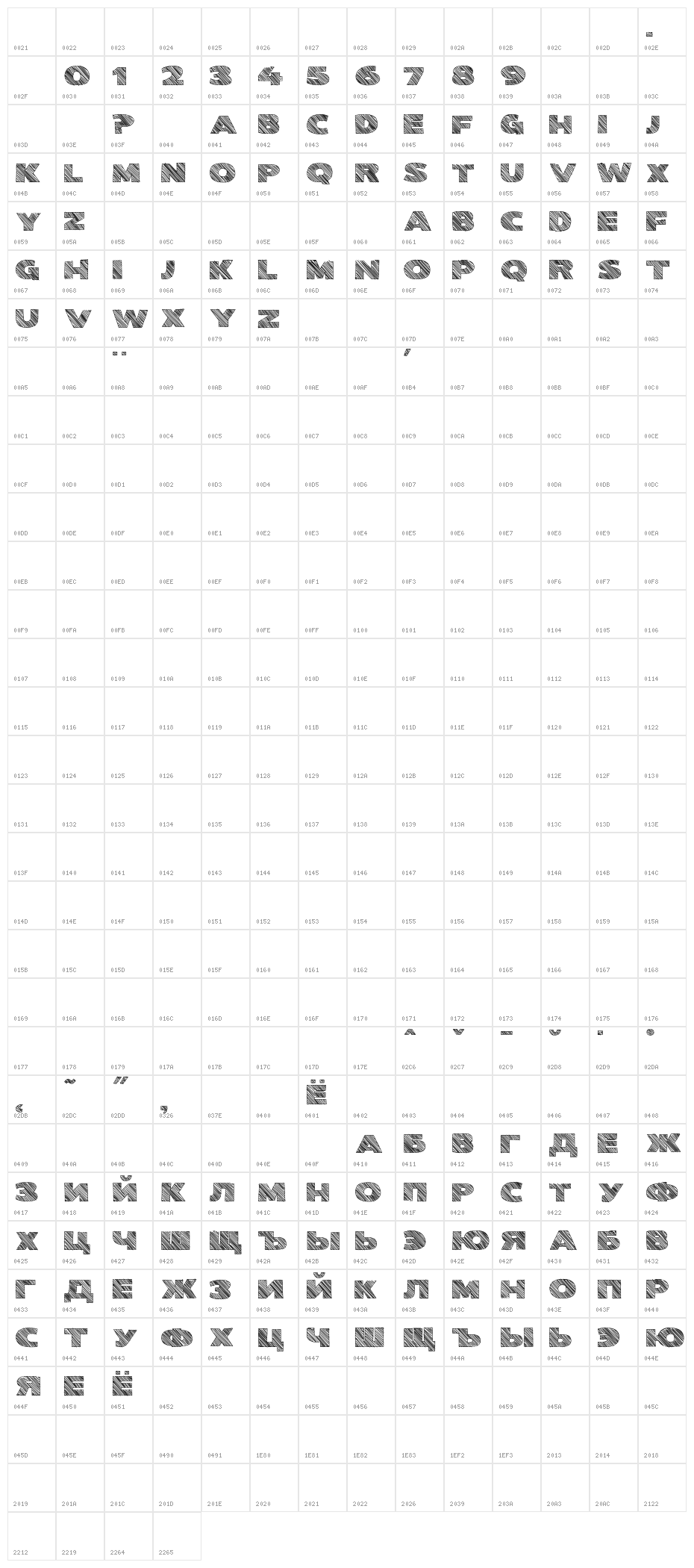 Kwixter Sketch Character Map