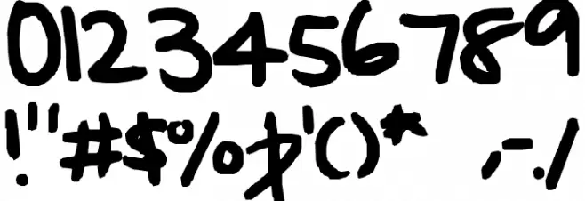 kylie's hand Font OTHER CHARS