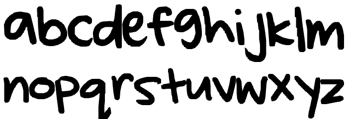 kylie's hand Font LOWERCASE