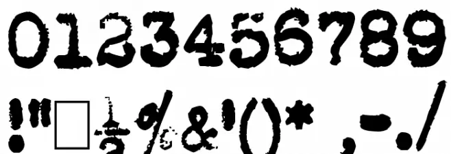 L.C. Smith 5 typewriter Font Alte caractere
