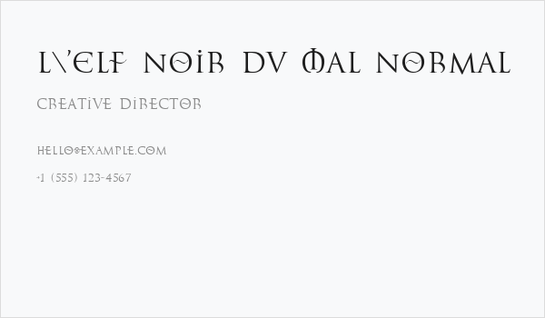 L'Elf Noir du Mal Normal Business Card