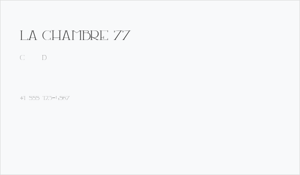 LA CHAMBRE 77 Business Card