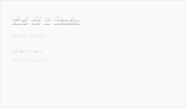 LA El 2 Italic Business Card