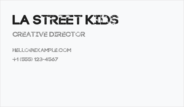 LA Street Kids Business Card