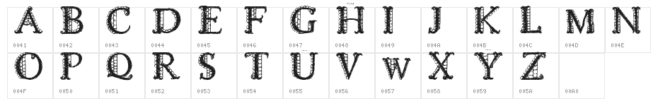 LACETRIM Character Map