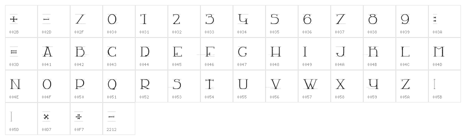 LACHAMBRE67 Character Map