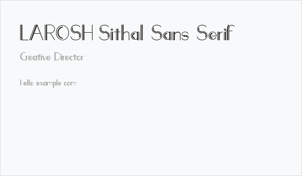 LAROSH Sithal Sans Serif Business Card