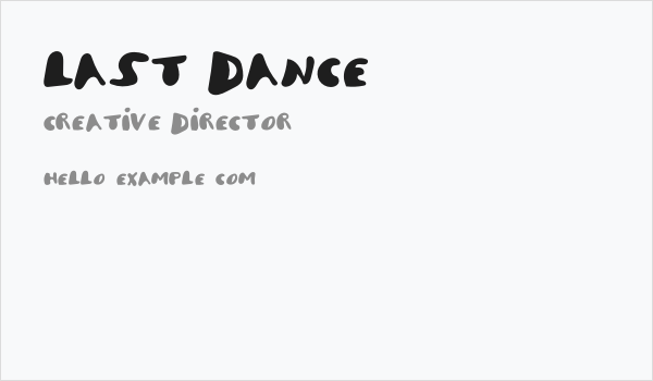 LAST DANCE Business Card