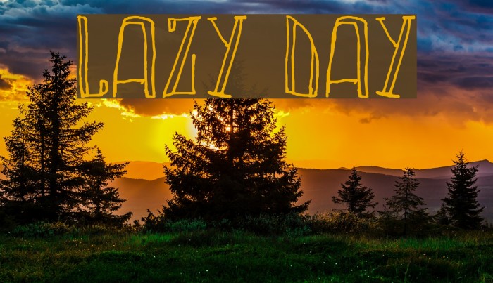 LAZY DAY Font examples