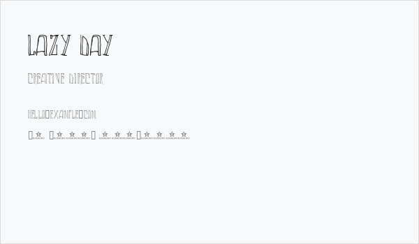 LAZY DAY Business Card