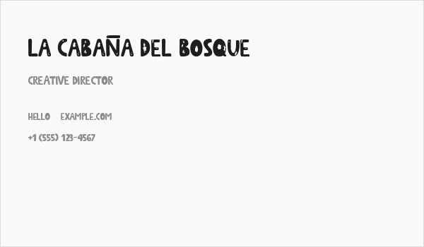 La Cabaña del Bosque Business Card