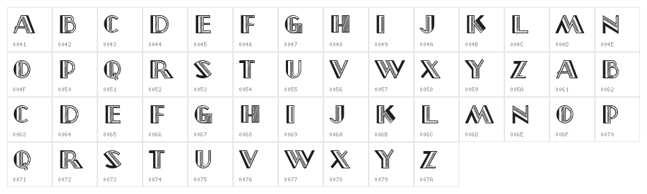 La Carrera Regular Character Map