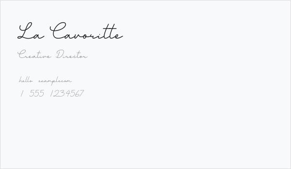 La Cavoritte Business Card
