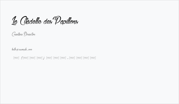 La Citadelle des Papillons Business Card