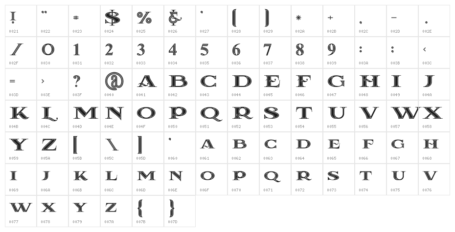 La Coste Inline Character Map