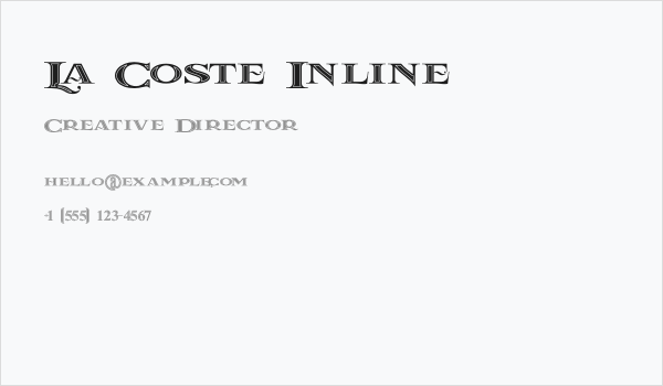 La Coste Inline Business Card