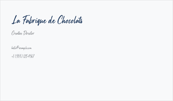 La Fabrique de Chocolats Business Card