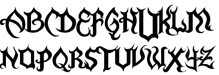 La Flama y La Espina Schriftart Kleinbuchstaben