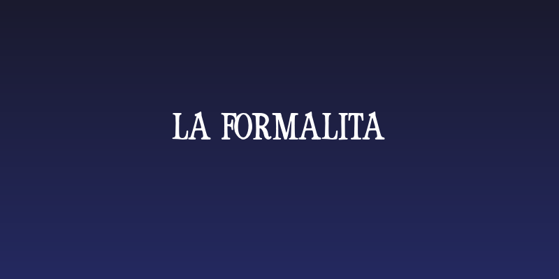 La Formalita Social Header