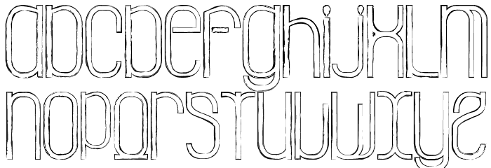 La Grosse Cochonne Defaced Schriftart Kleinbuchstaben
