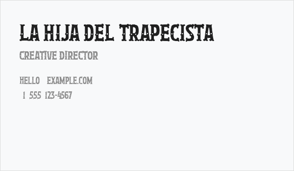 La Hija del Trapecista Business Card
