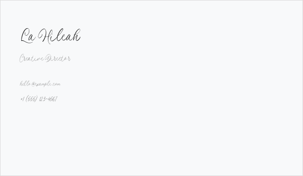 La Hileah Business Card