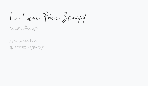 La Lune Free Script Business Card