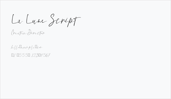 La Lune Script Business Card