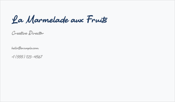 La Marmelade aux Fruits Business Card