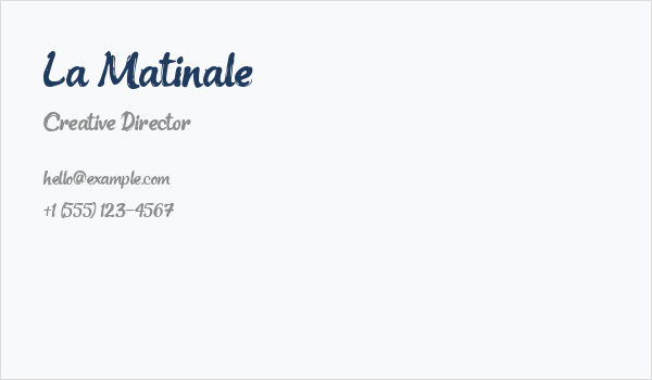 La Matinale Business Card